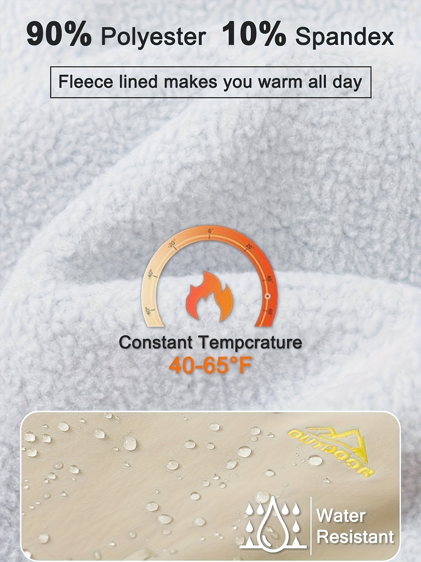 Women'S Fleece Lined Solid Color Insulated Softshell Pants Winter Warm Fishing Pants Zipper Pockets Lightweight Wear-Resistant Snowboarding Hiking Pants Outdoor Snow Ski Trekking Pants