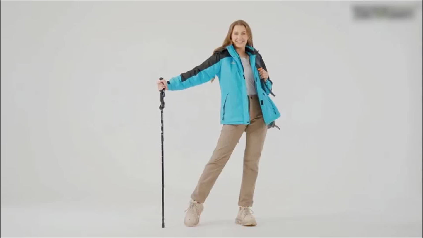 Women'S Fleece Lined Ski Pants Winter Outdoor Sports Insulated Soft Shell Pants Cozy Warm Snow And Wind Resistant Elastic Waist 3 Zipper Pockets