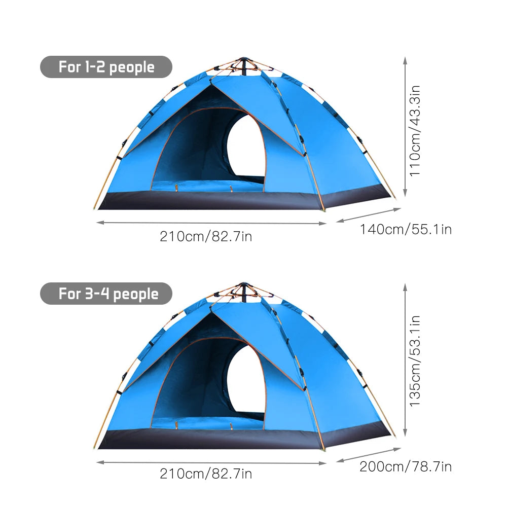 Outdoor Pop Up Tent Water-Resistant Portable Instant Camping Tent for 1-4 People