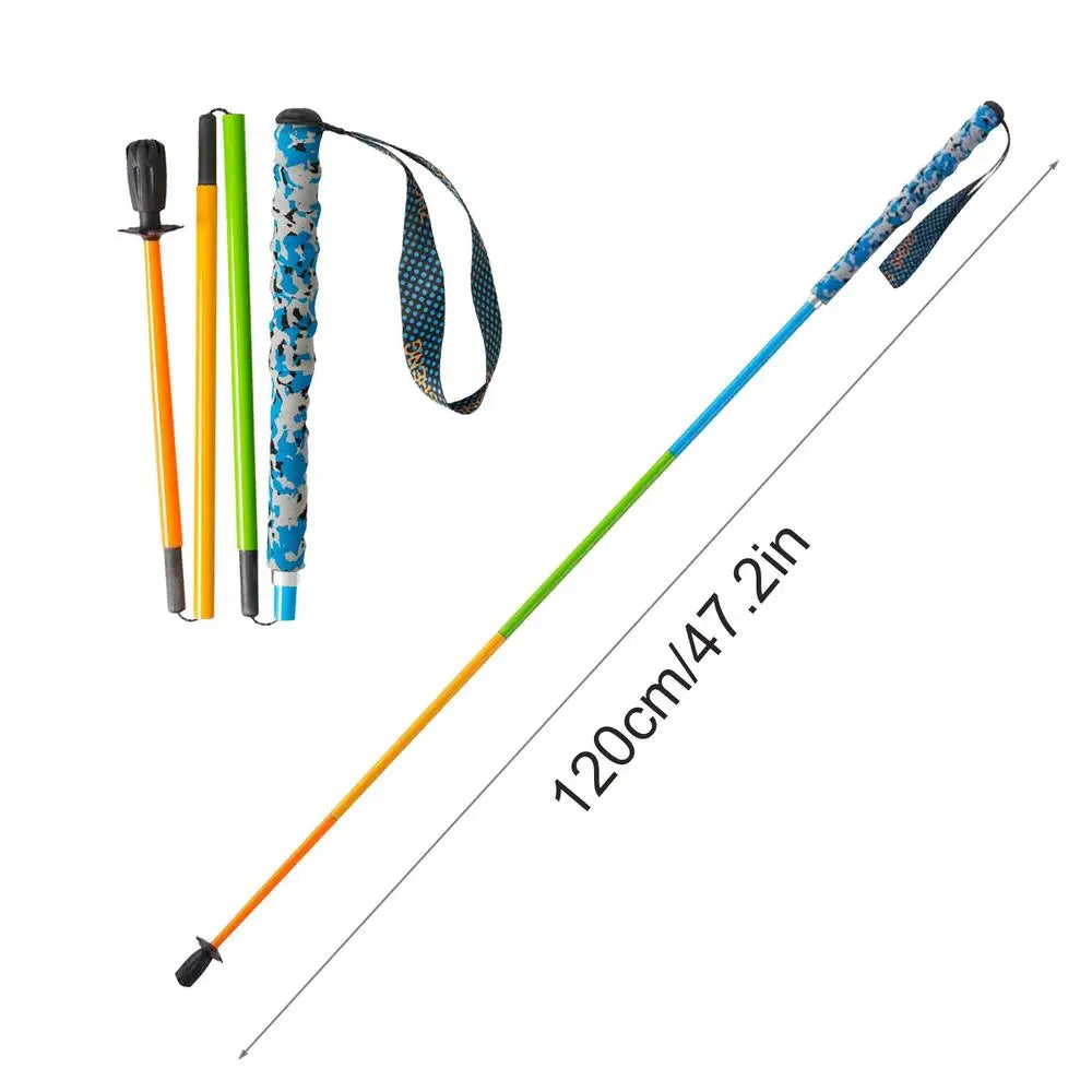 Trekking Poles 5-Sections Carbon Fiber Collapsible Telescopic Sticks Climbing Stick Backpacking