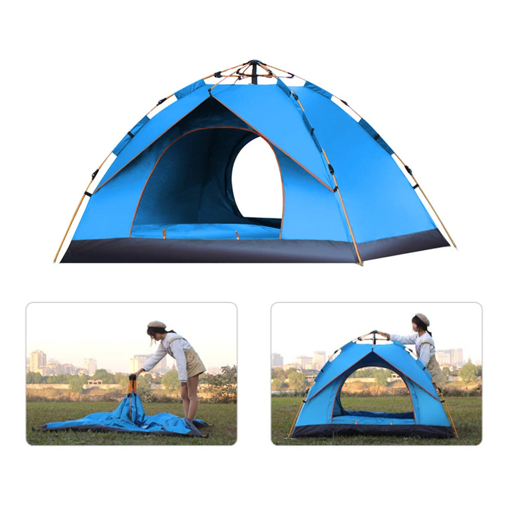 Outdoor Pop Up Tent Water-Resistant Portable Instant Camping Tent for 1-4 People