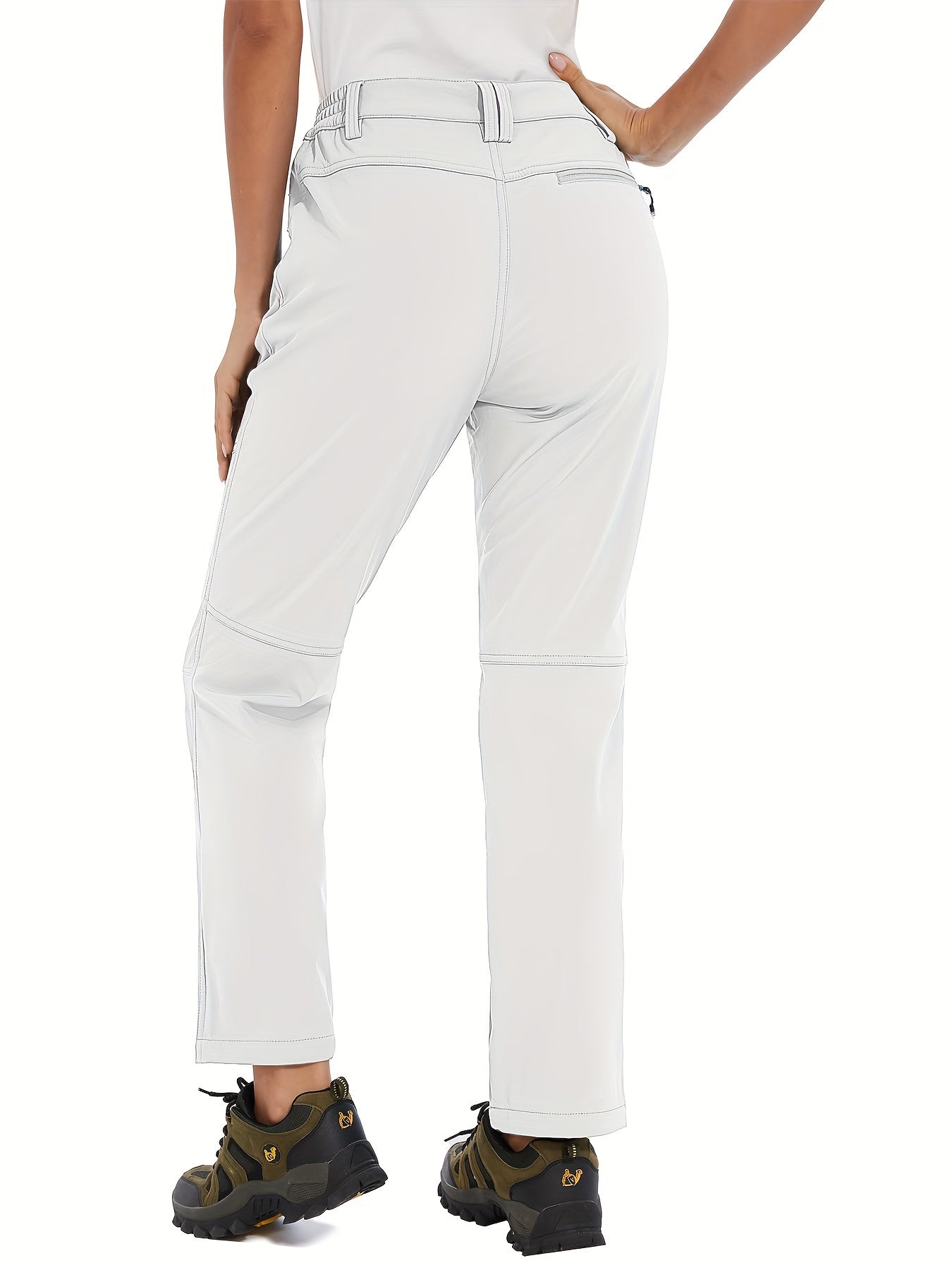 Women'S Fleece Lined Ski Pants Winter Outdoor Sports Insulated Soft Shell Pants Cozy Warm Snow And Wind Resistant Elastic Waist 3 Zipper Pockets
